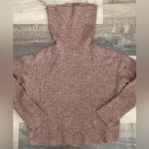 George Ribbed Turtleneck Sweater - Mauve